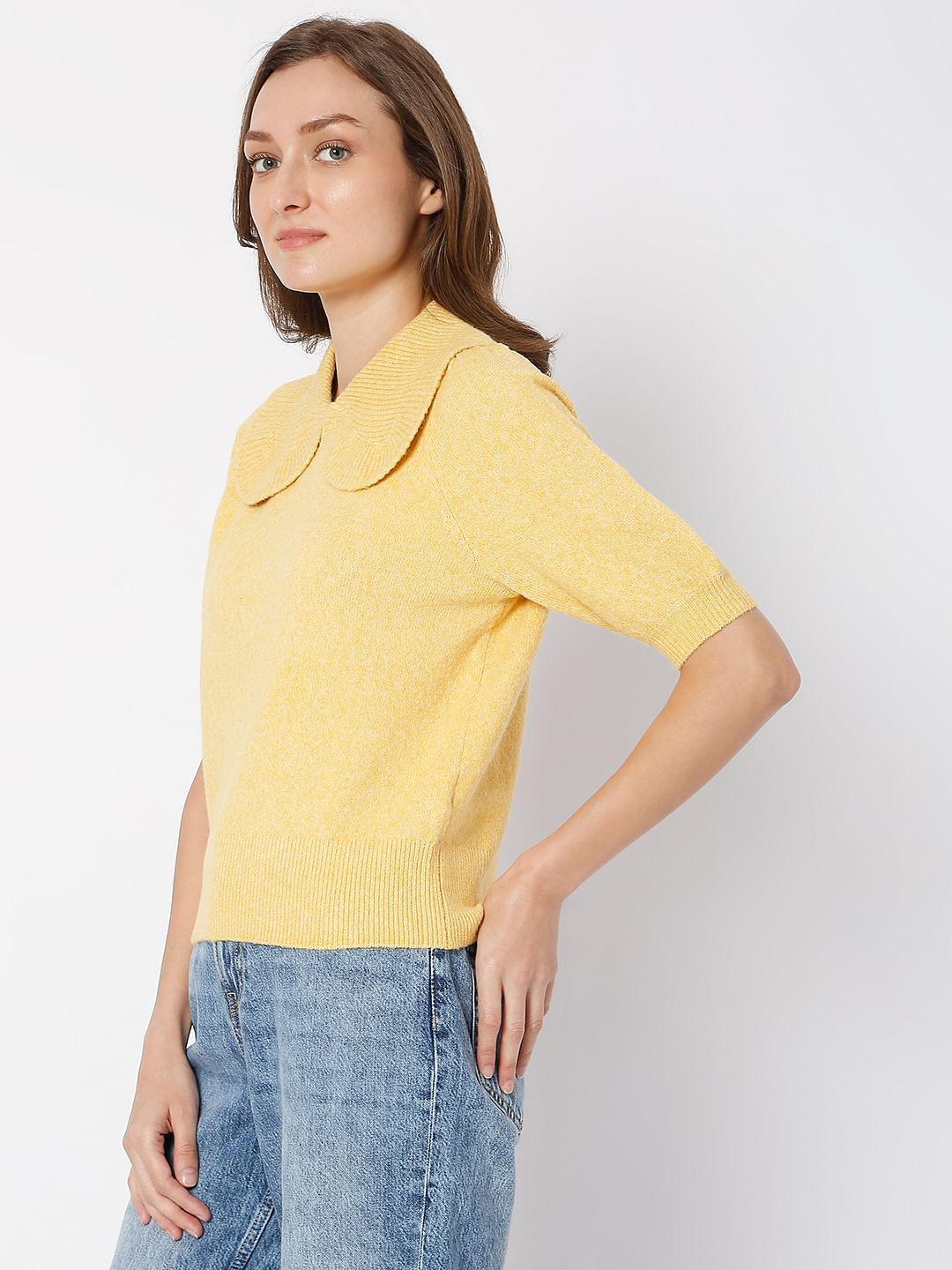 Yellow Peter Pan Collar Top