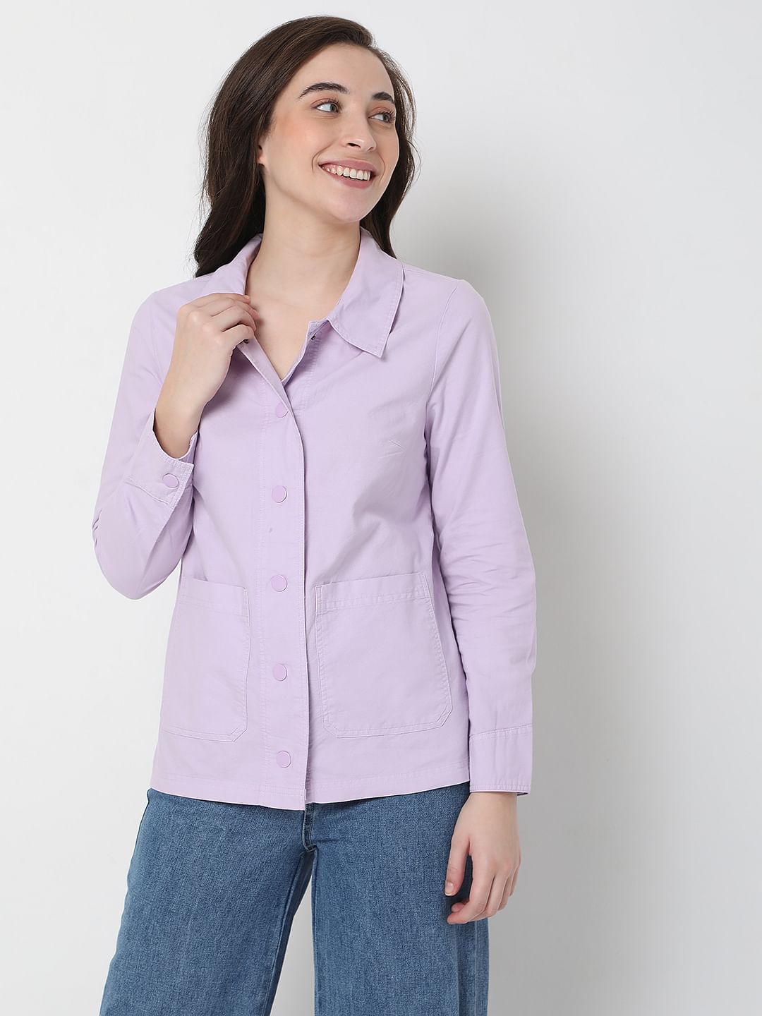 Lilac Graphic Print Co-Ord Set Shirt