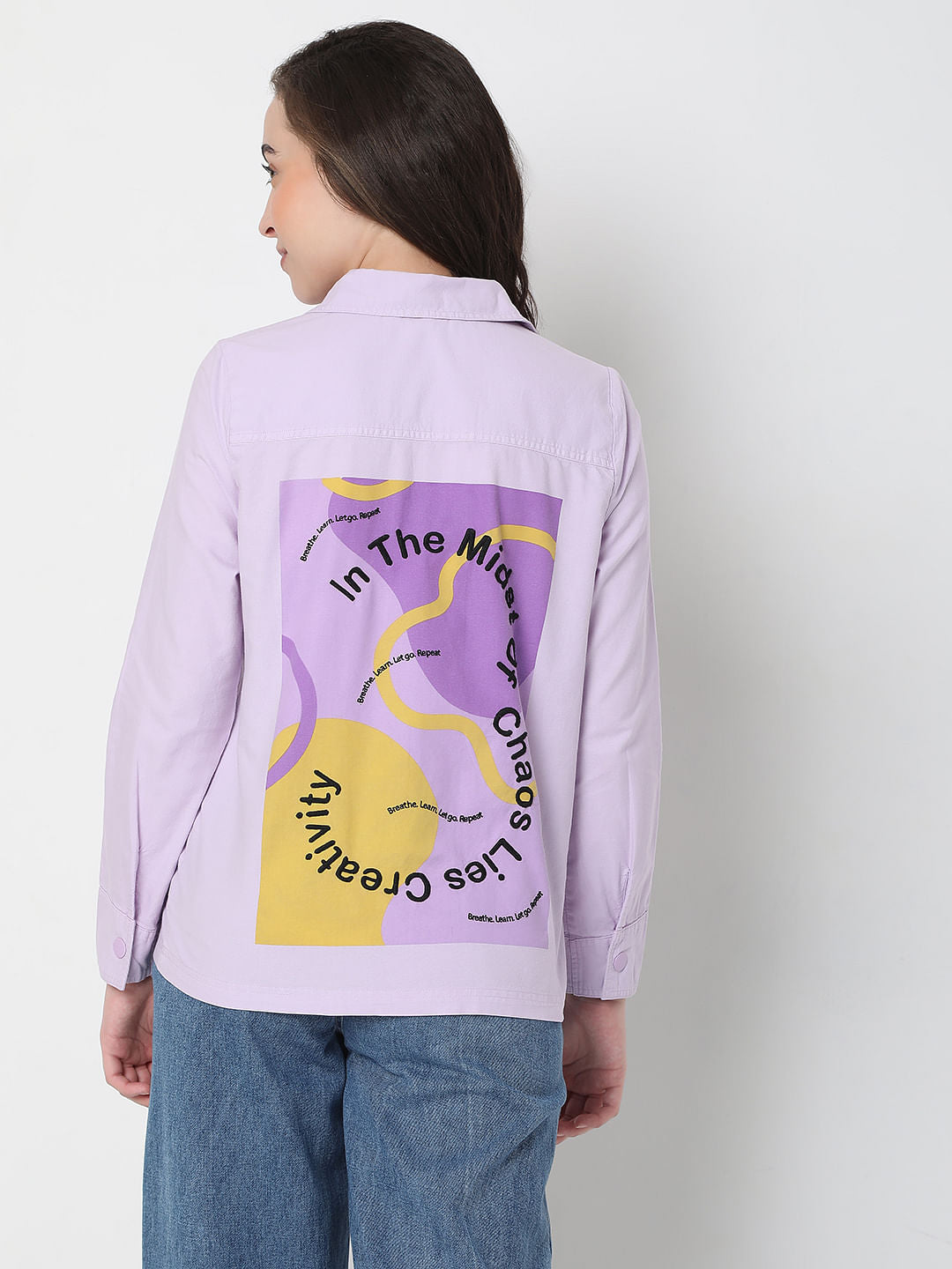 Lilac Graphic Print Co-Ord Set Shirt