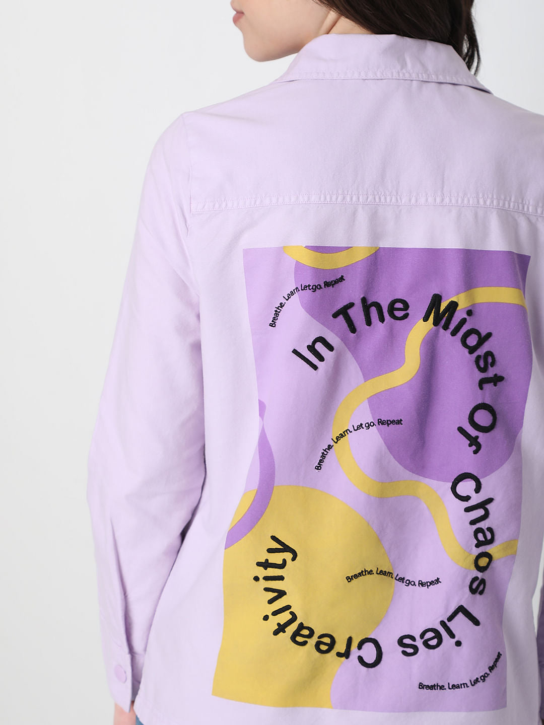 Lilac Graphic Print Co-Ord Set Shirt