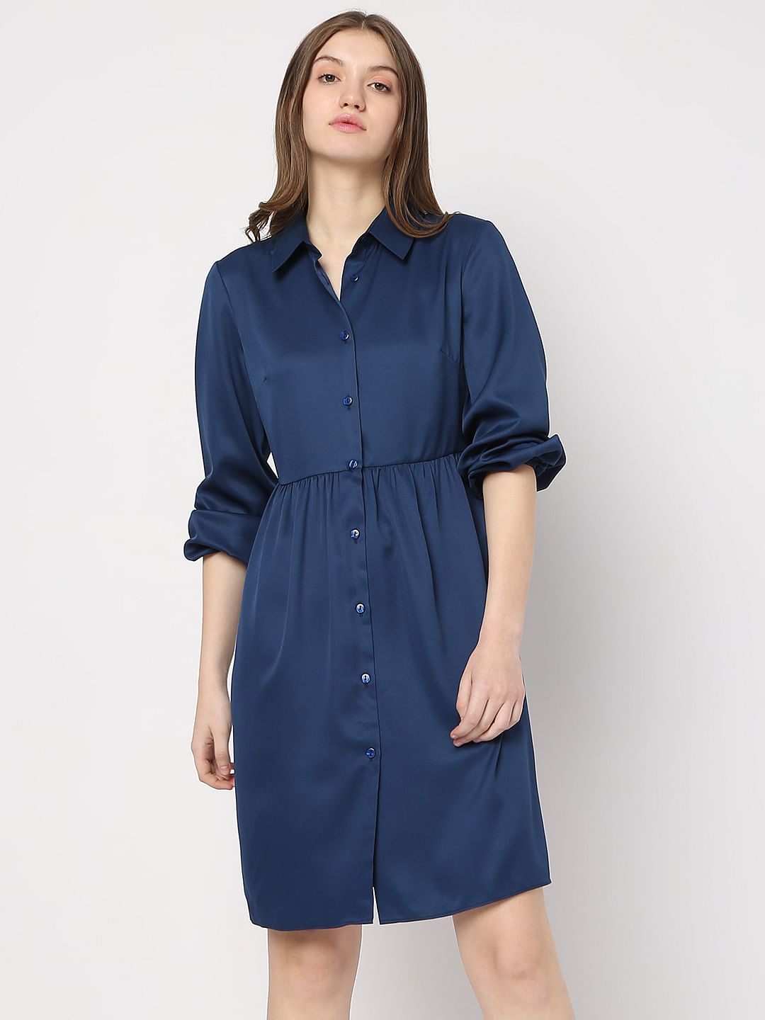Dark Blue Shirt Dress