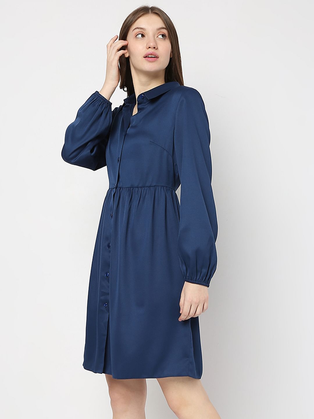 Dark Blue Shirt Dress
