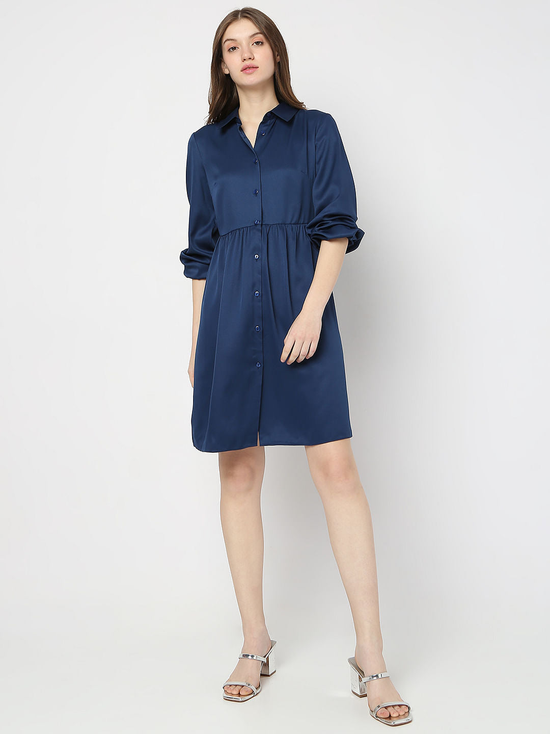 Dark Blue Shirt Dress