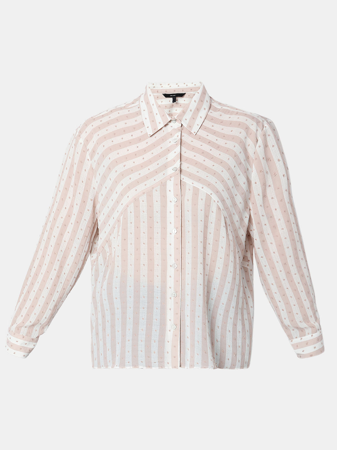 Beige Striped Printed Shirt