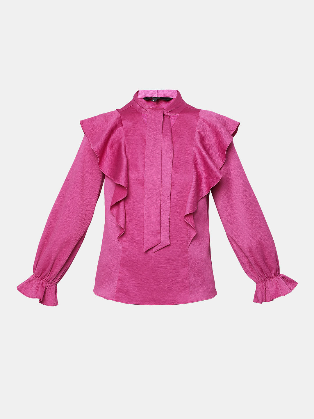 Purple Ruffle Sleeves Top