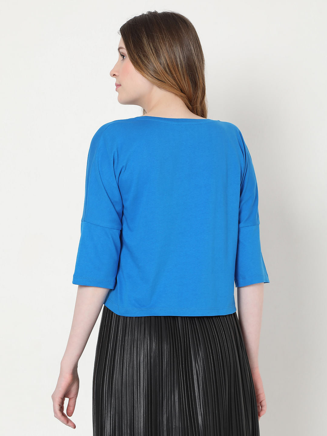 Blue Text Print T-Shirt