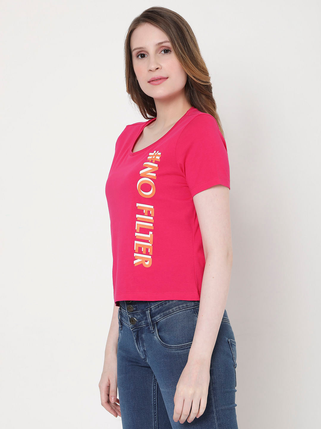 Pink Slogan Print T-Shirt