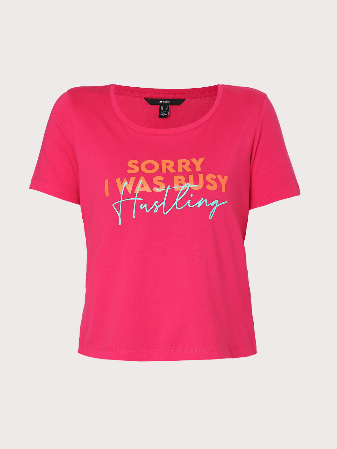Pink Slogan Print T-Shirt