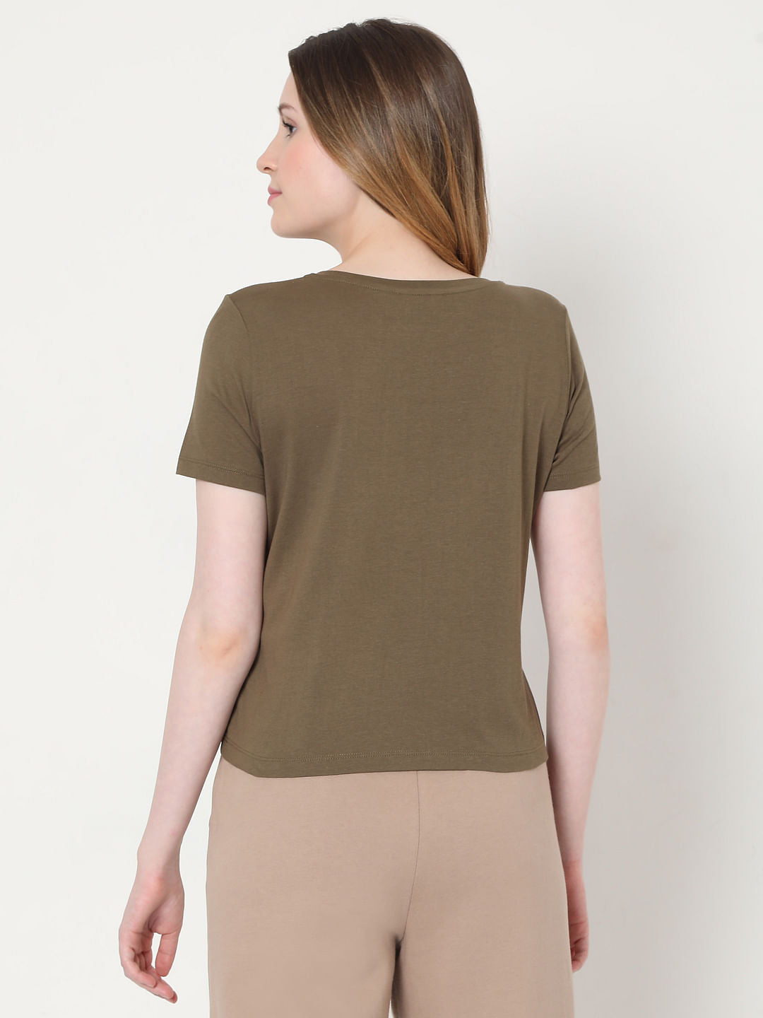 Green Text Print T-Shirt