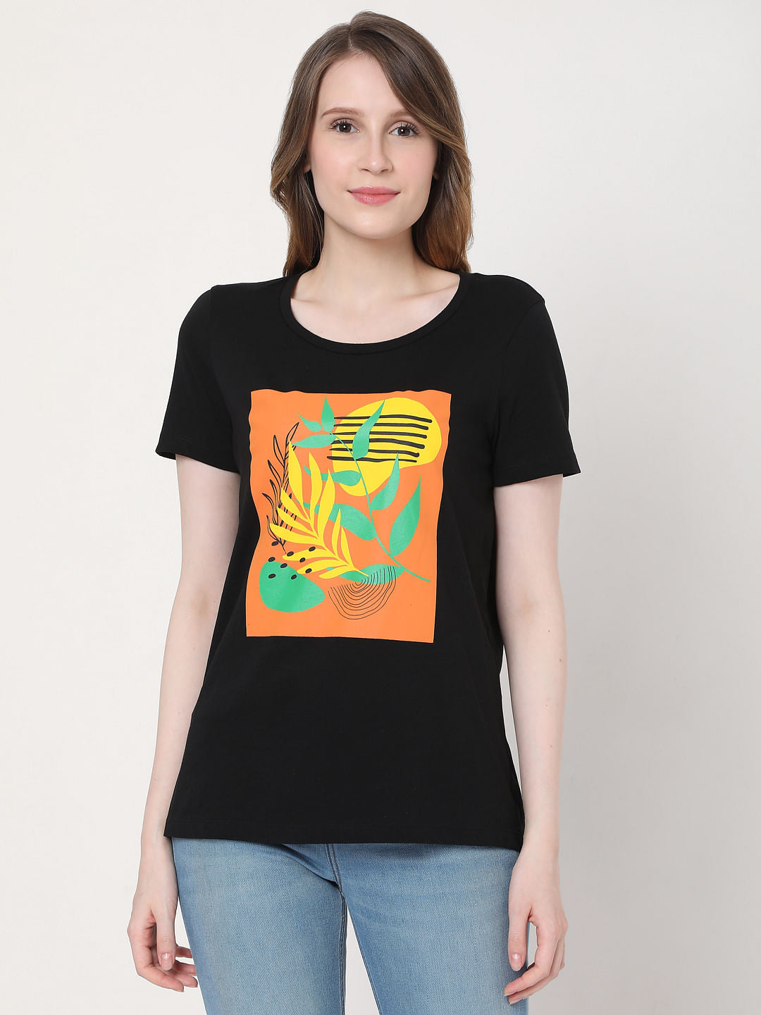 Black Graphic Print T-Shirt