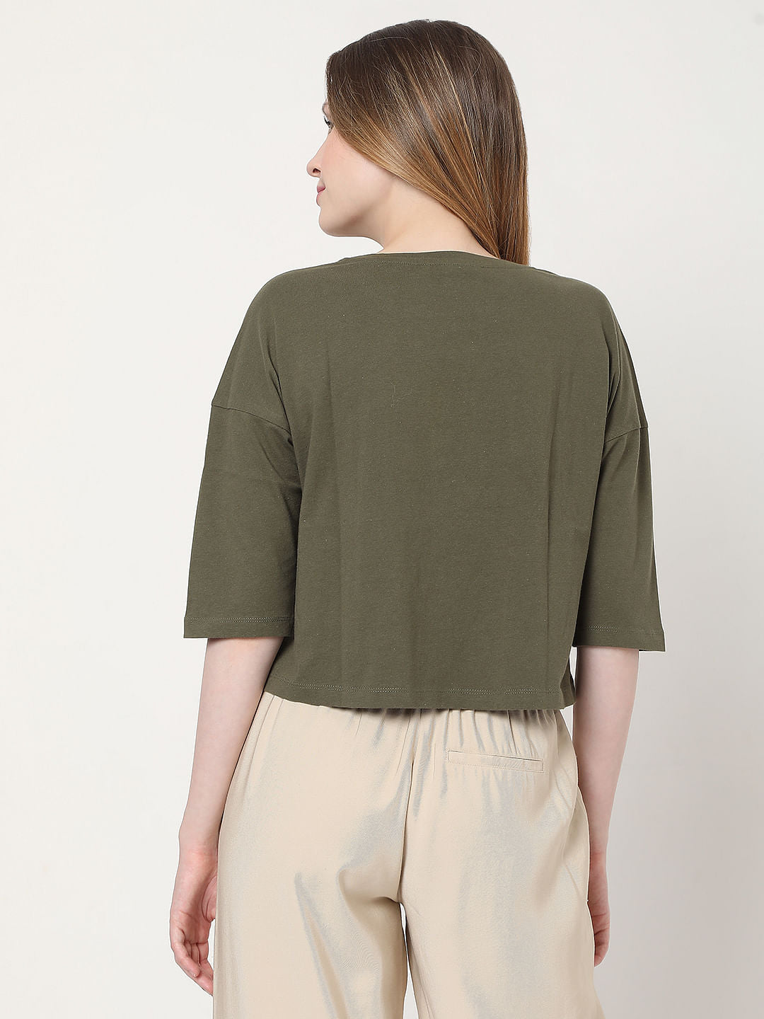 Green Slogan Print T-Shirt