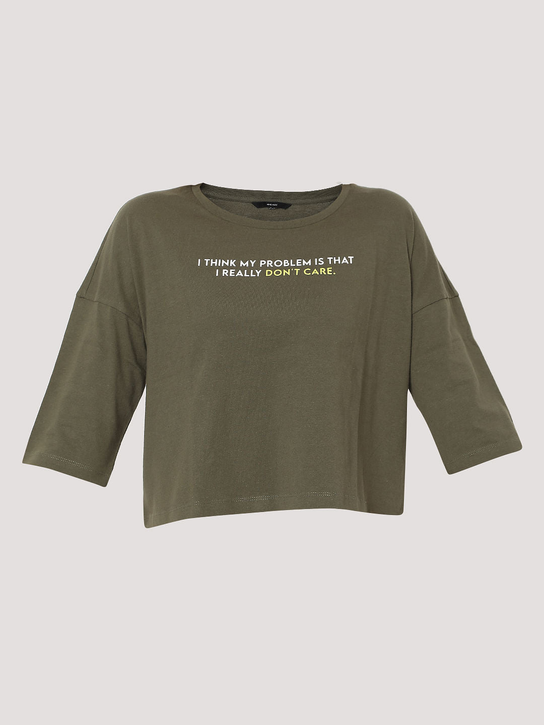 Green Slogan Print T-Shirt