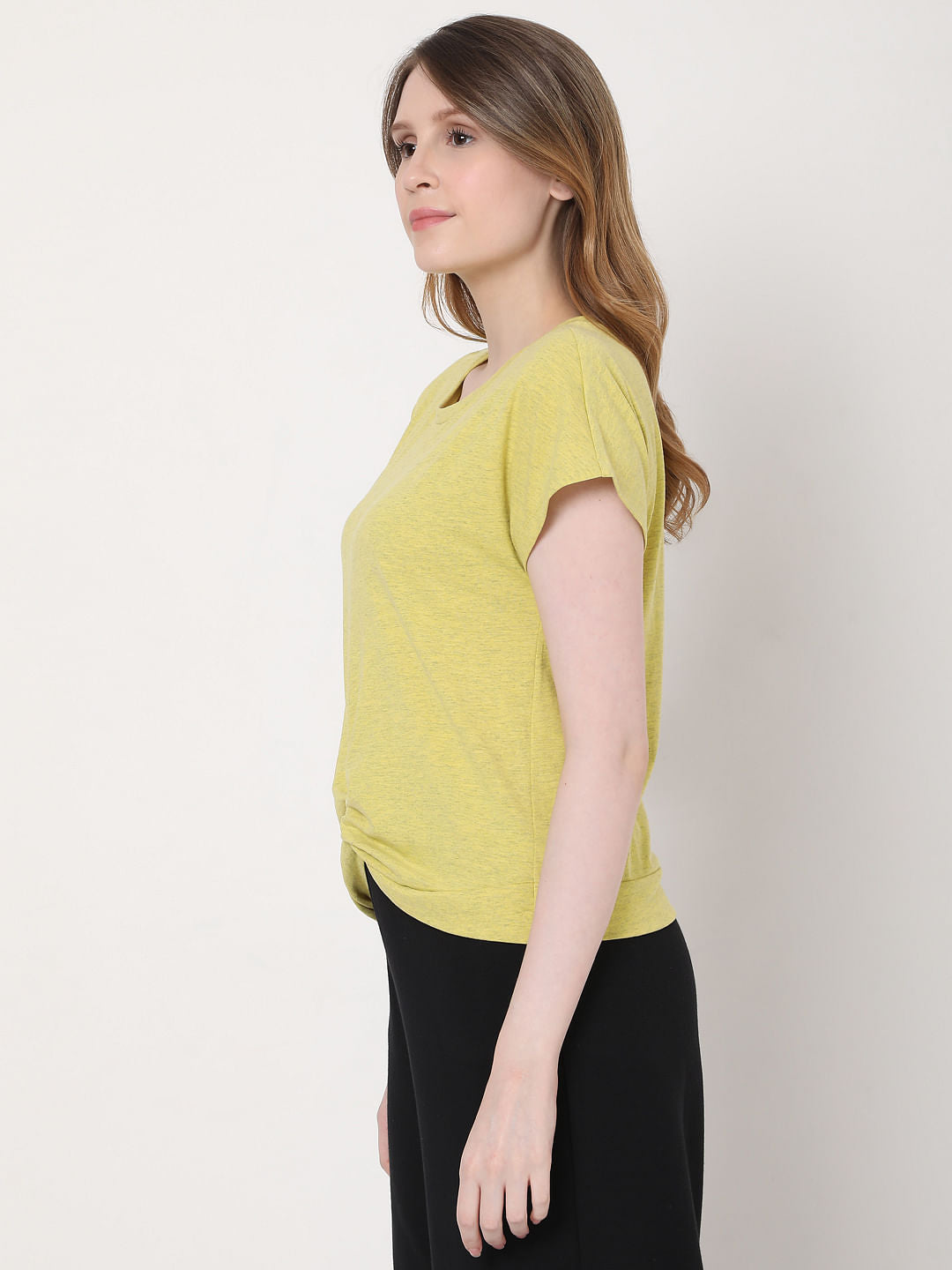 Yellow Front Twist Top