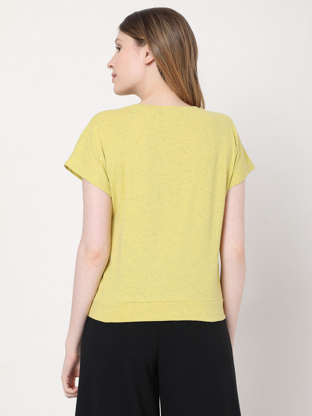 Yellow Front Twist Top