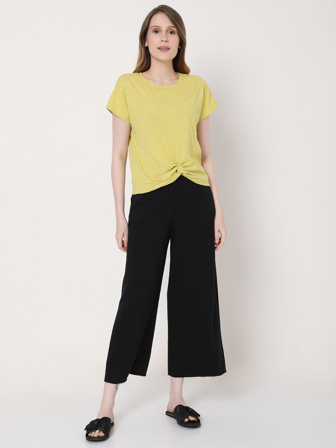 Yellow Front Twist Top