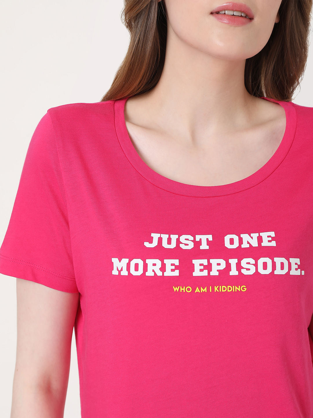 Pink Slogan Print T-Shirt