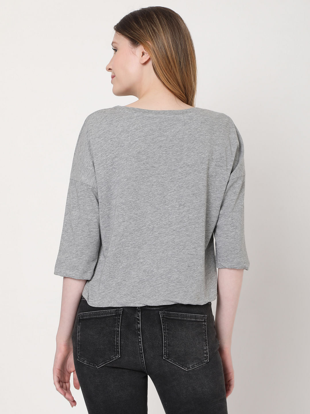 Grey Slogan Print T-Shirt