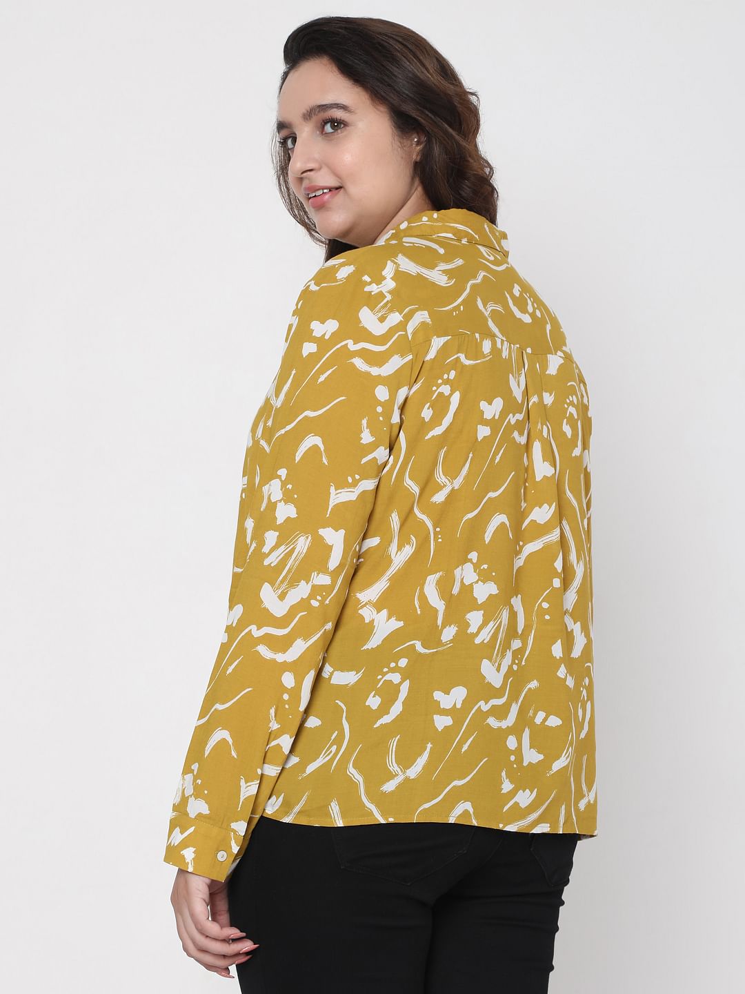 Curve Mustard Abstract Shirt