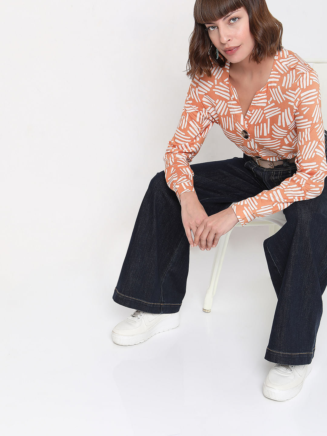 Orange Printed Top
