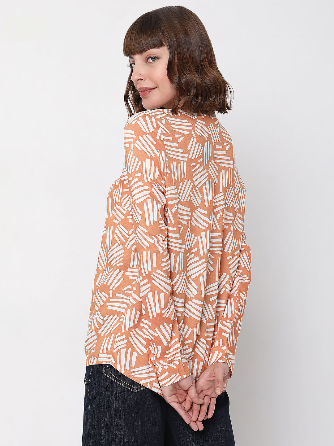 Orange Printed Top