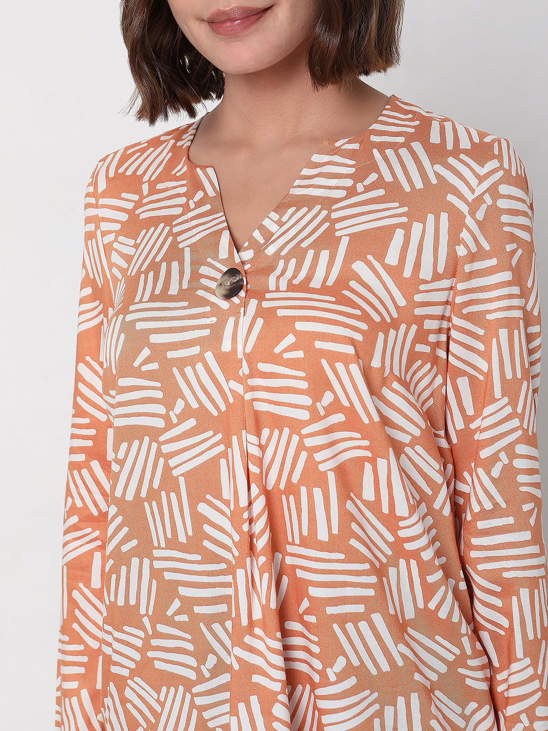 Orange Printed Top