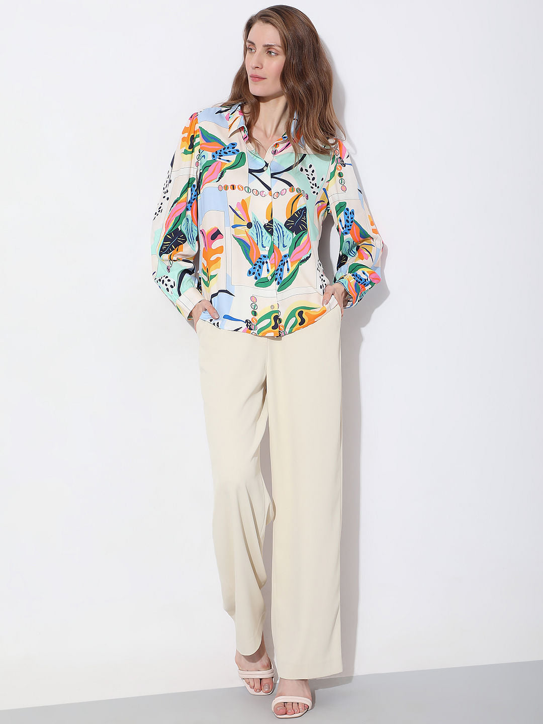 Green Abstract Print Shirt