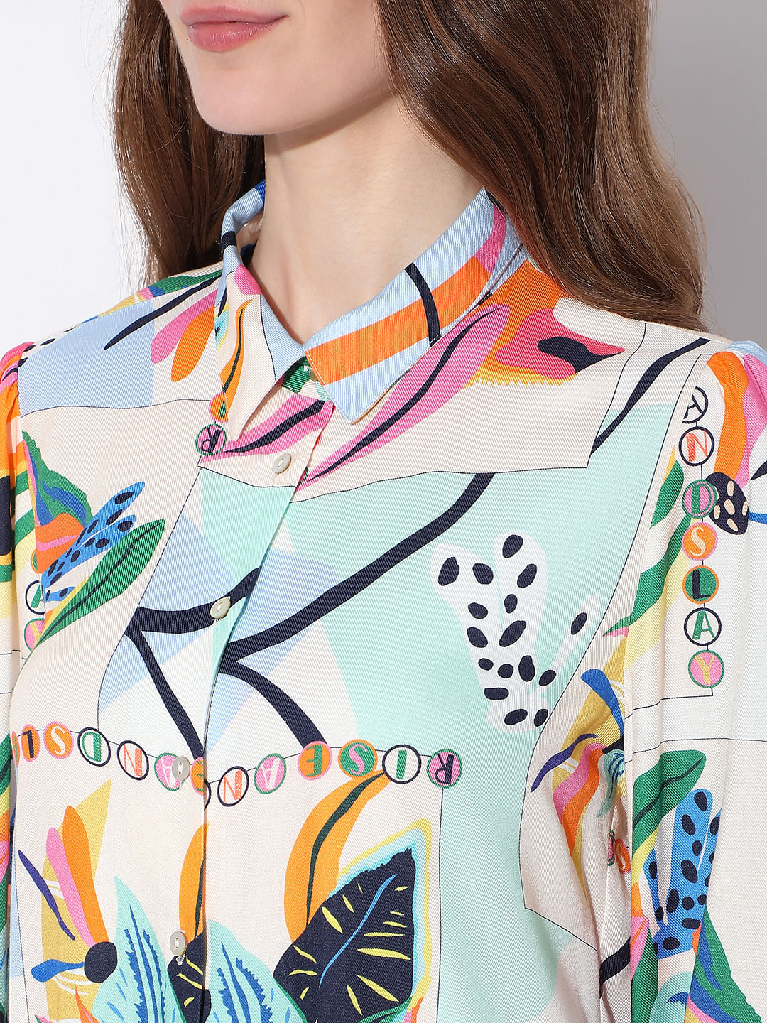 Green Abstract Print Shirt