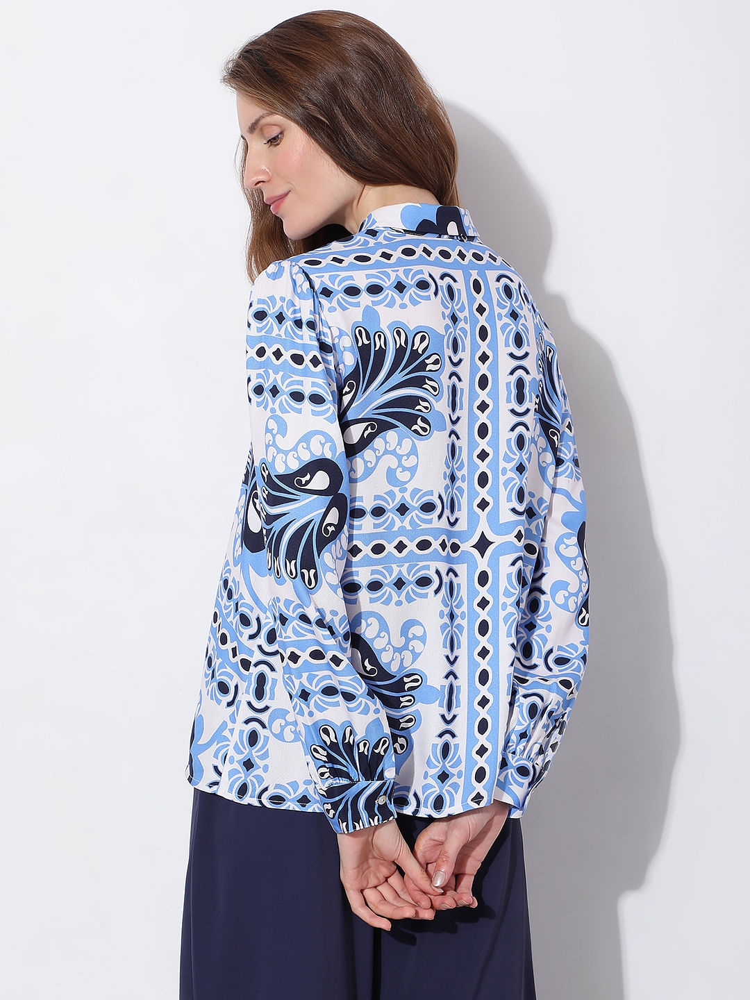 Blue Abstract Print Shirt