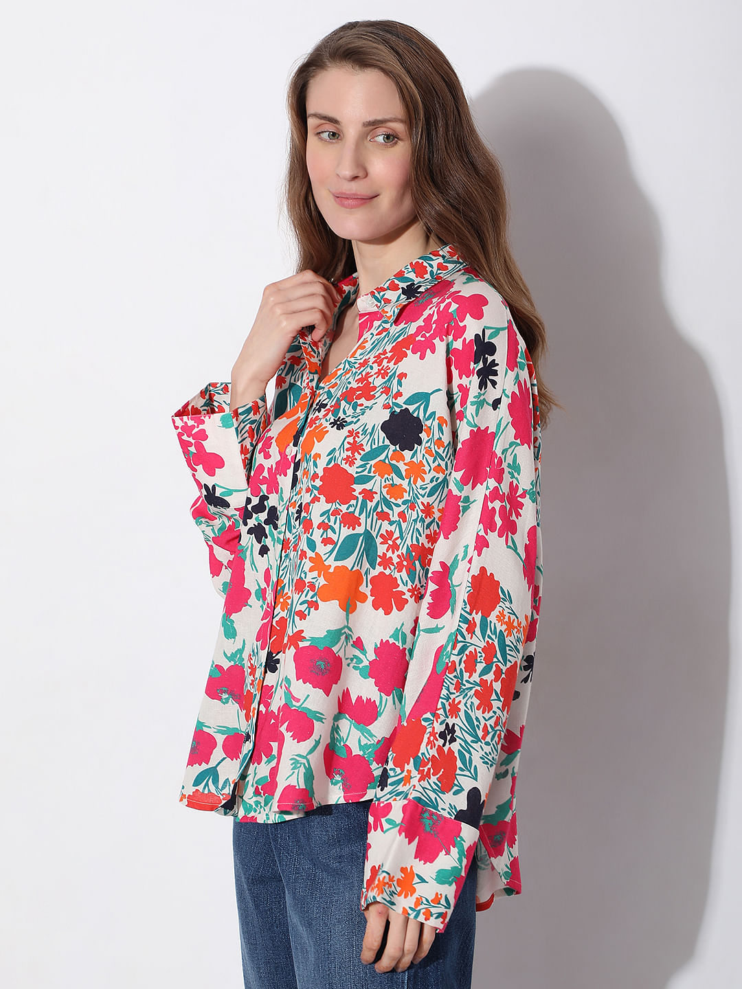 Multi-Colour Floral Print Shirt
