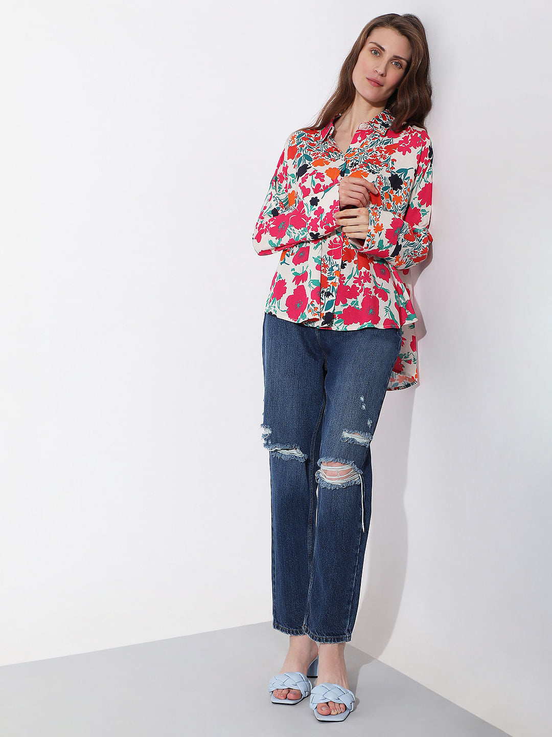 Multi-Colour Floral Print Shirt