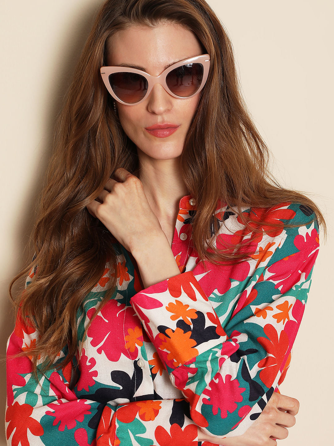 Pink Floral Print Shirt