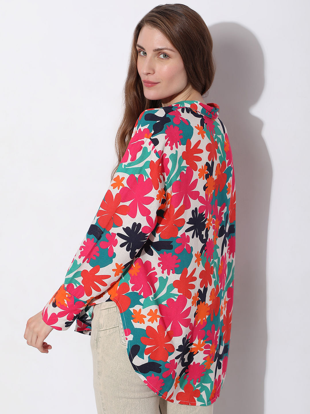 Pink Floral Print Shirt