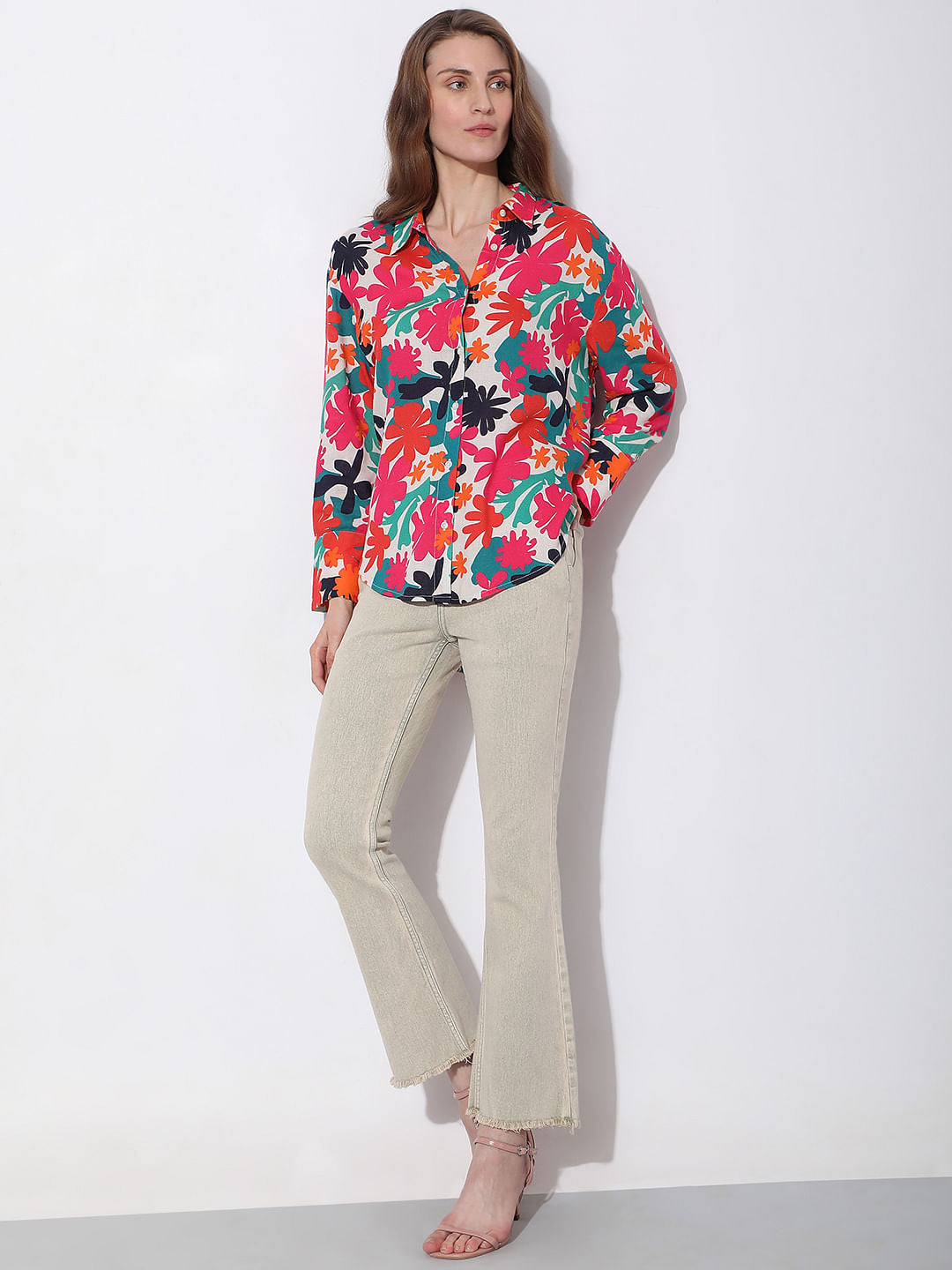 Pink Floral Print Shirt