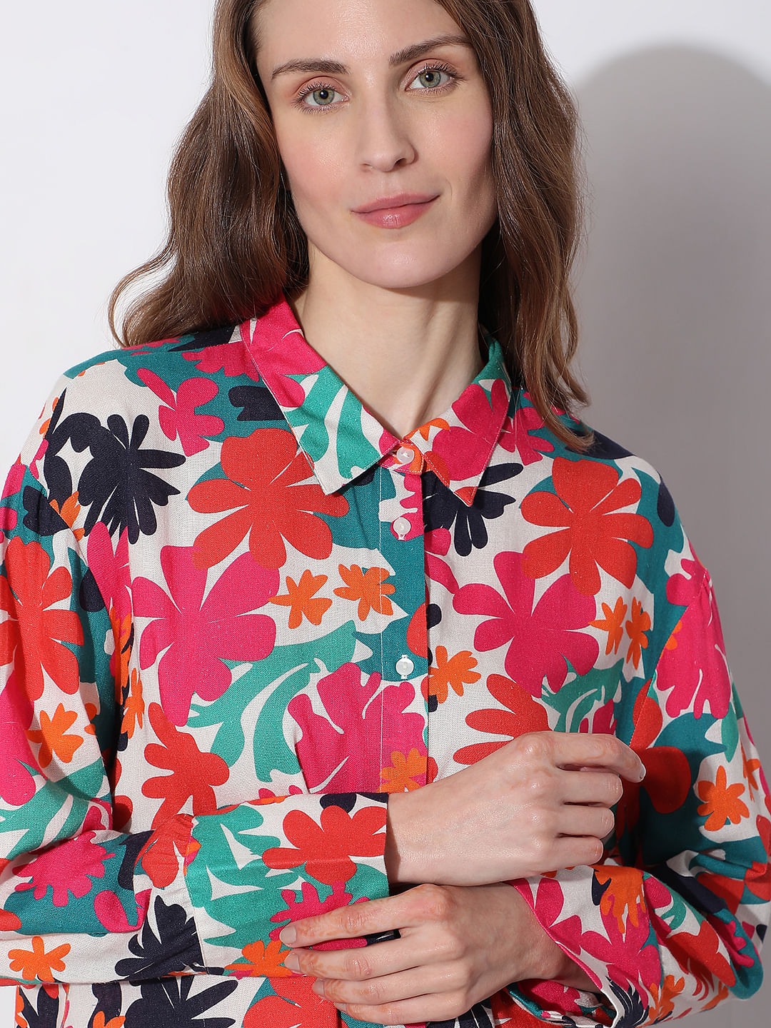 Pink Floral Print Shirt