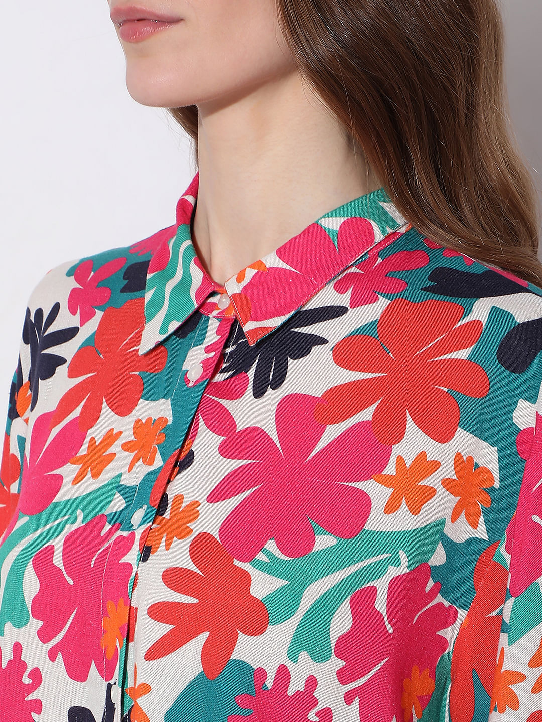 Pink Floral Print Shirt