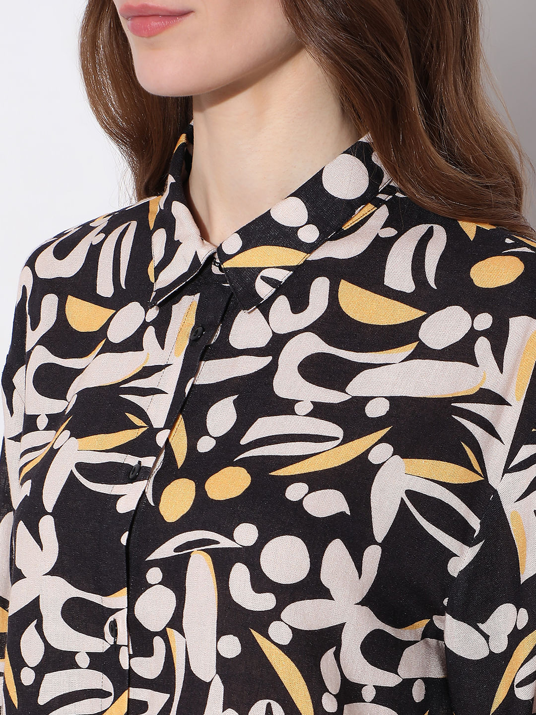 Black Printed Full Sleeves Shirt