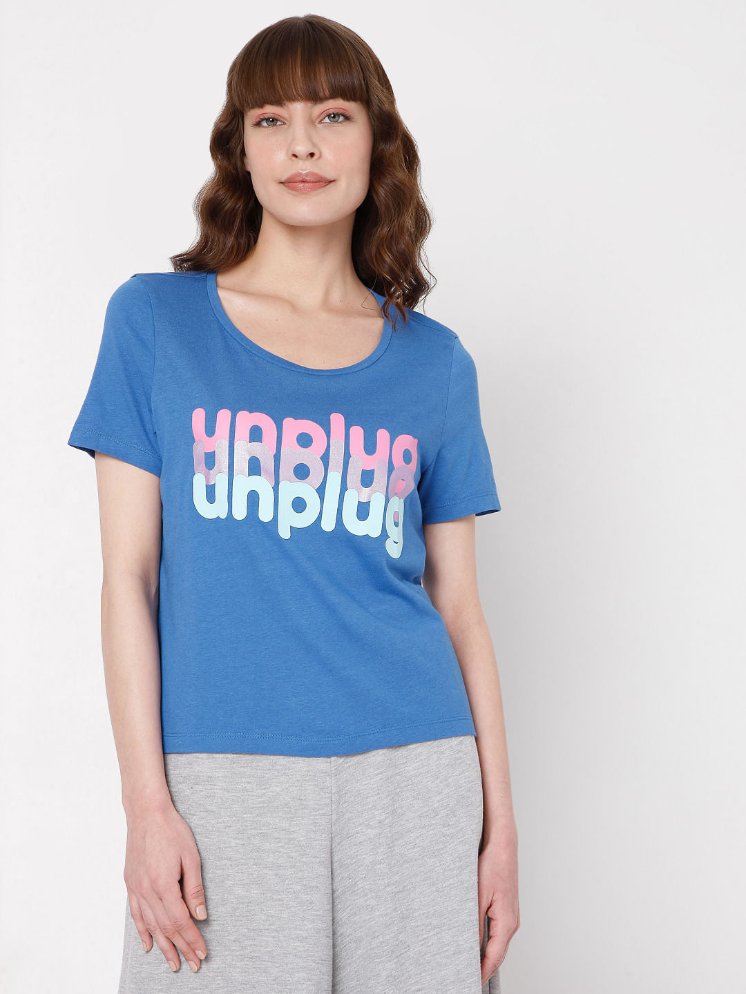 Blue Graphic Print T-Shirt