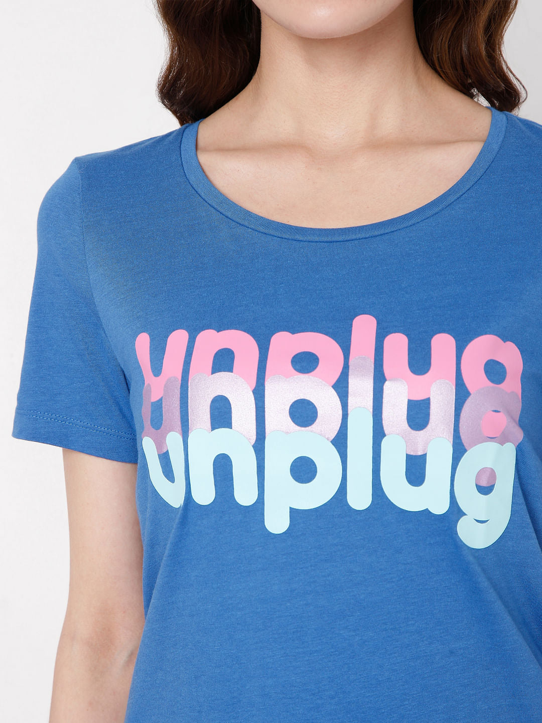 Blue Graphic Print T-Shirt