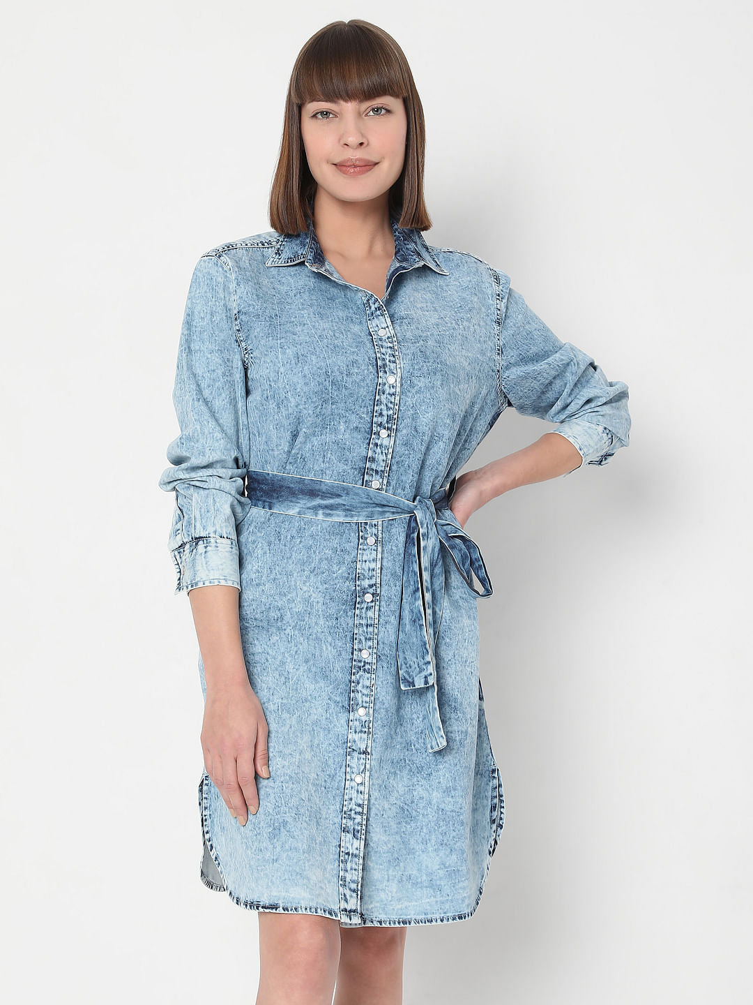 Blue Denim Shirt Dress