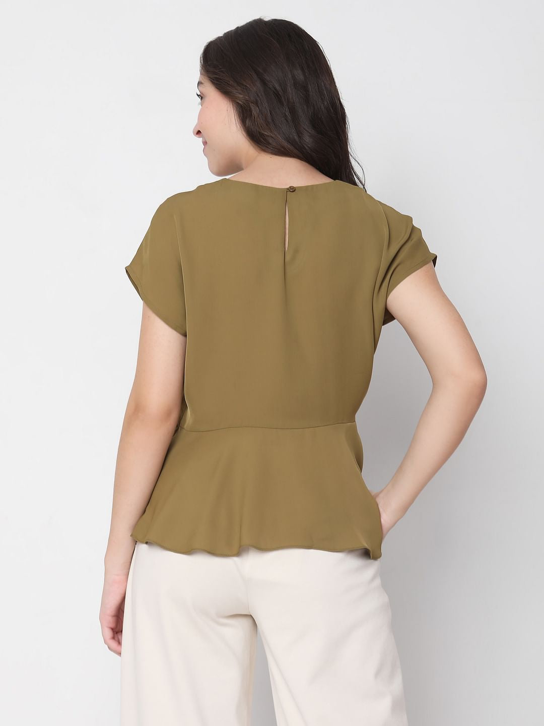 Green Peplum Top
