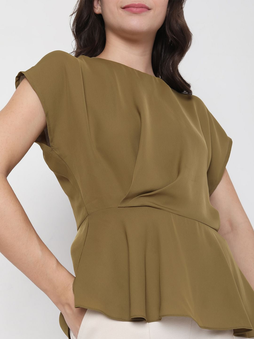 Green Peplum Top