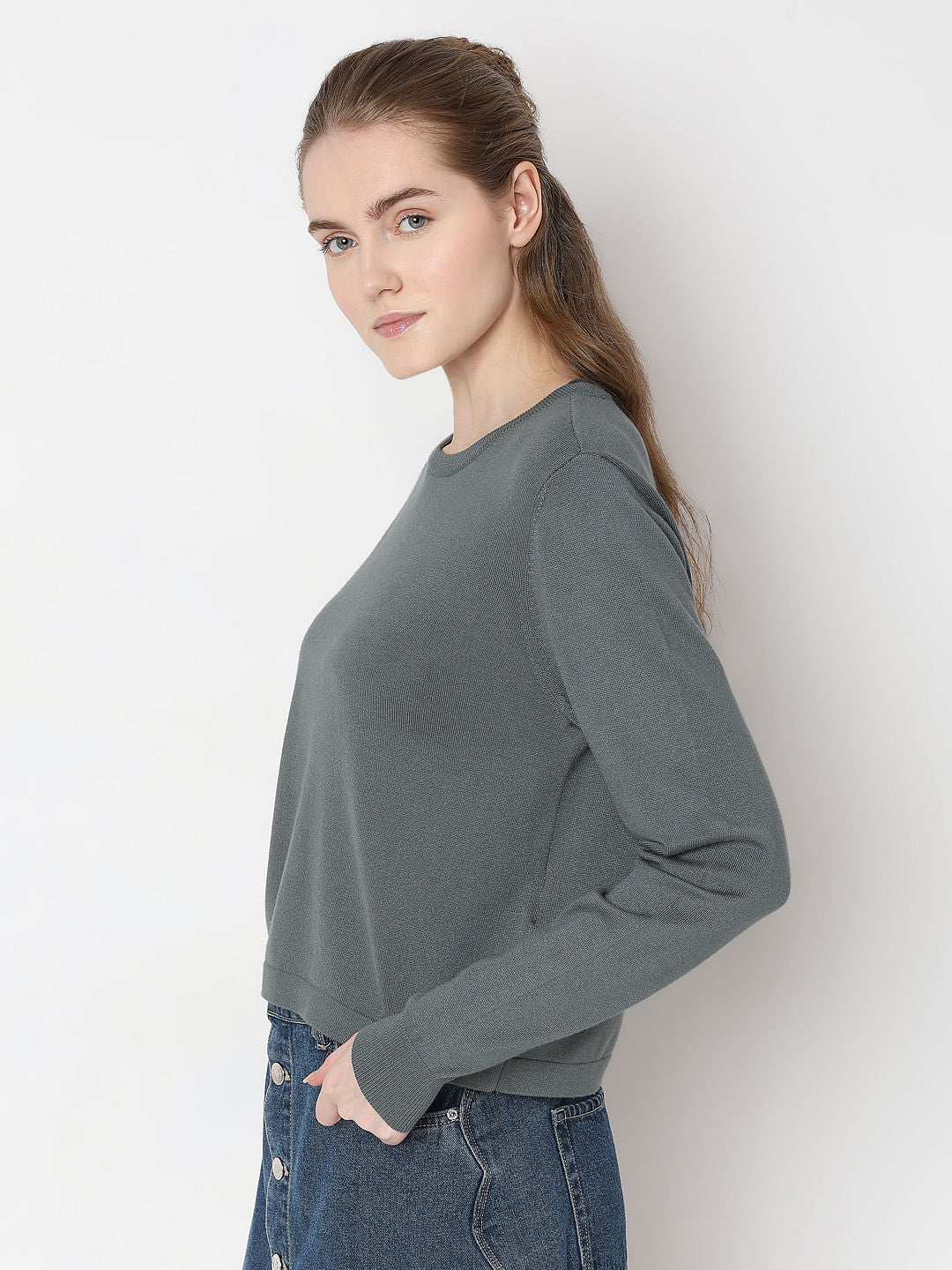 Dark Green Long Sleeve Pullover