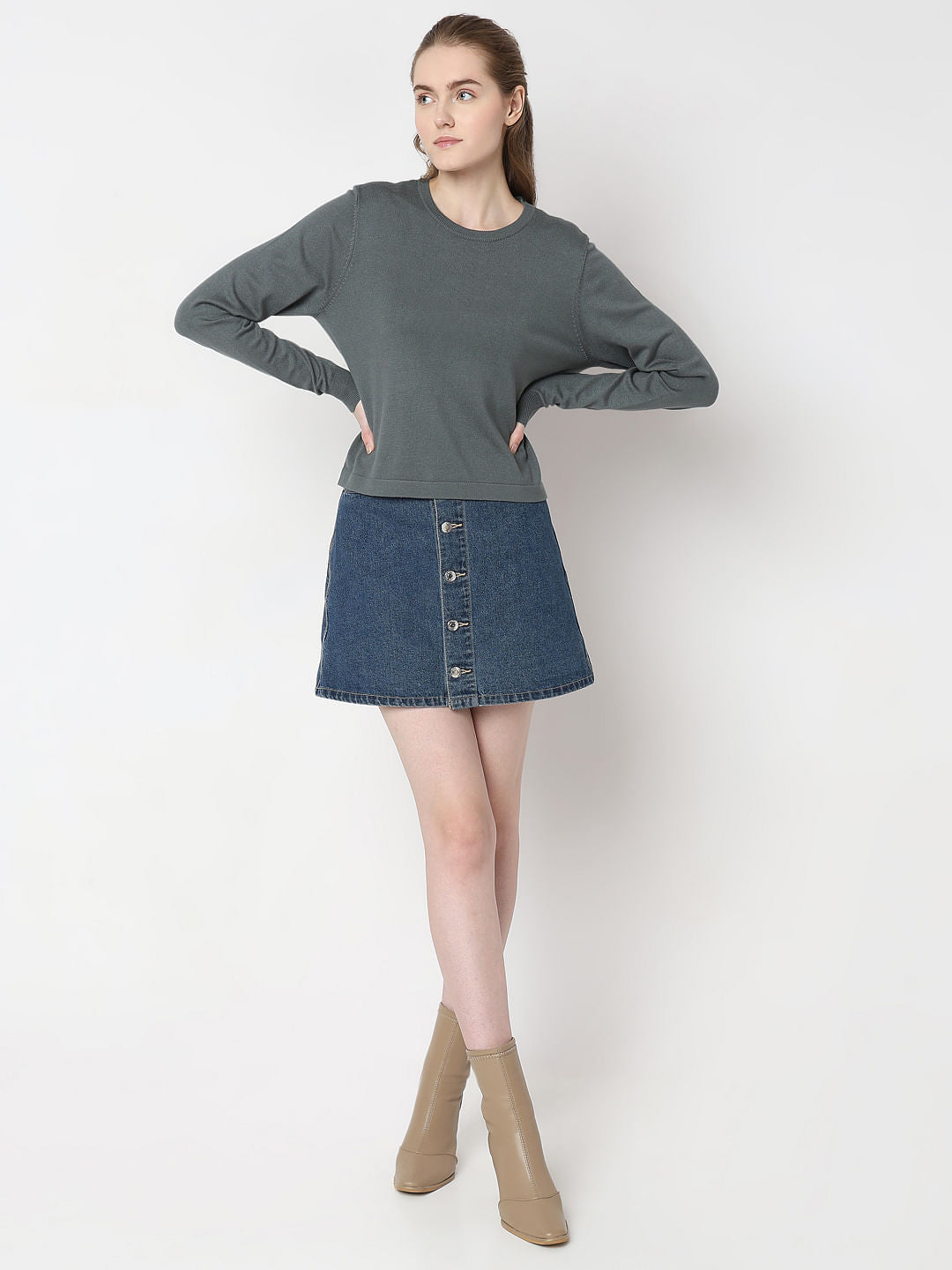 Dark Green Long Sleeve Pullover