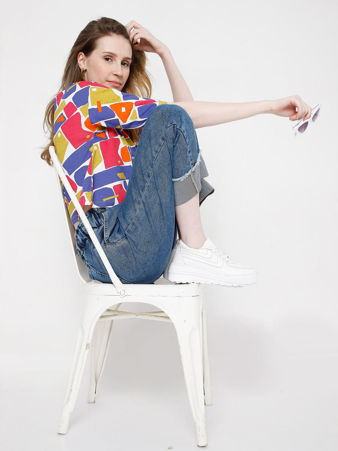 Multi-Coloured Cropped T-Shirt
