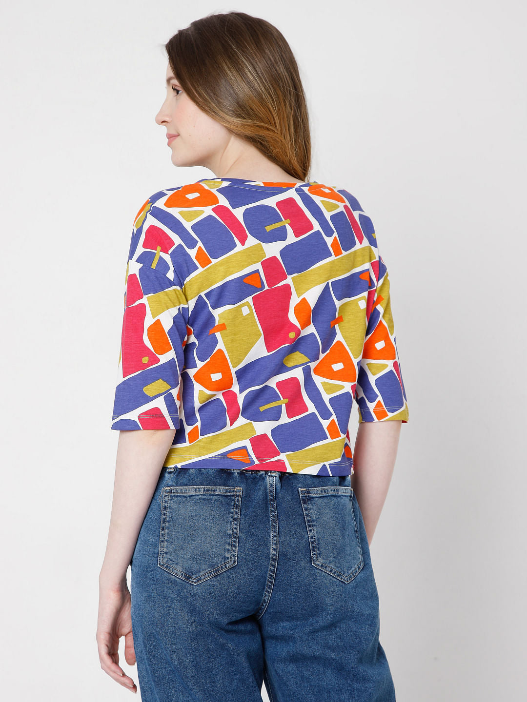 Multi-Coloured Cropped T-Shirt