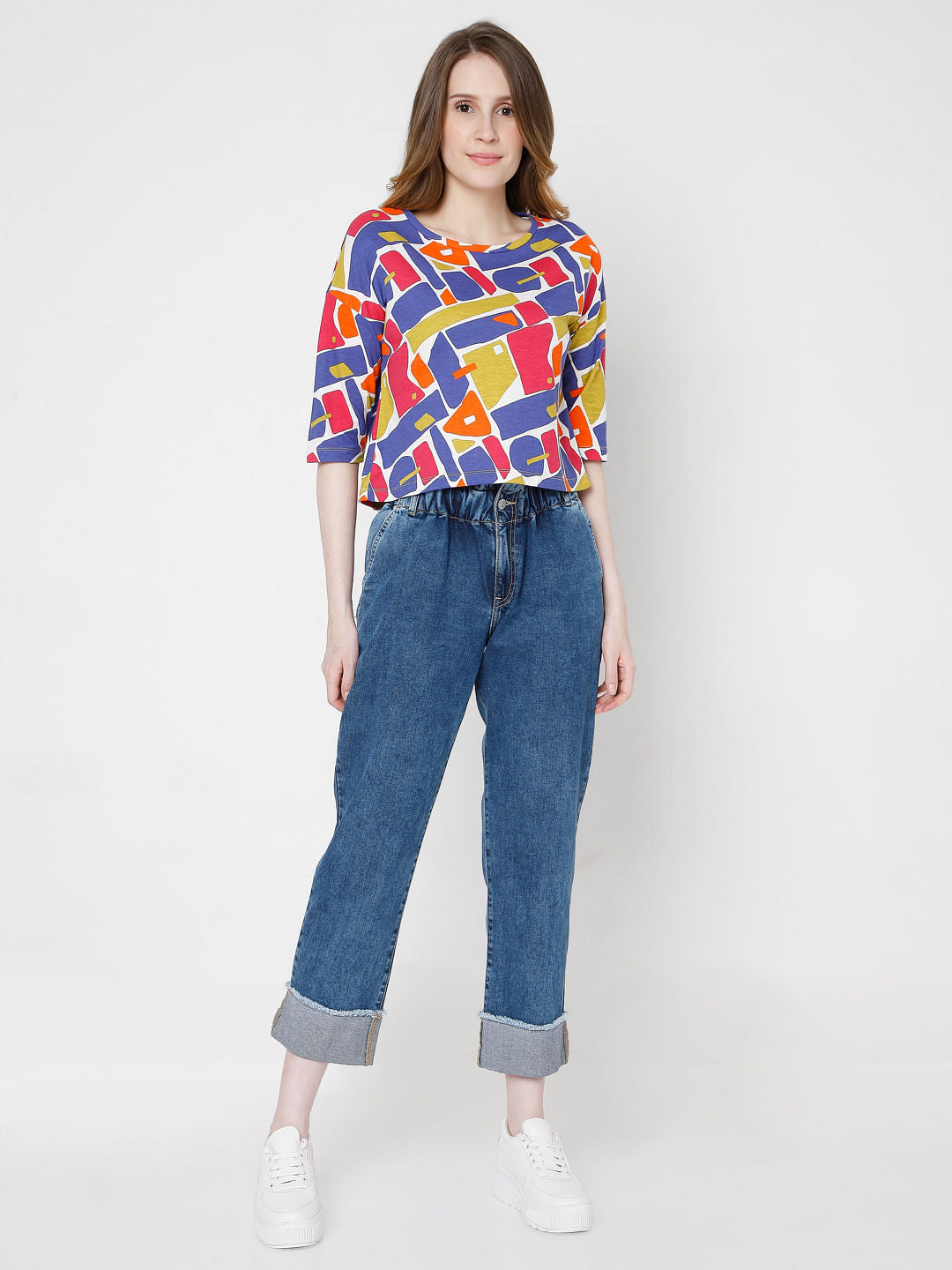 Multi-Coloured Cropped T-Shirt