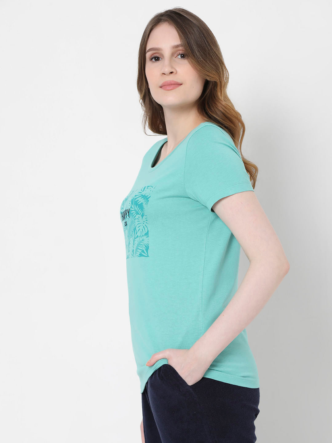 Blue Graphic Print T-Shirt