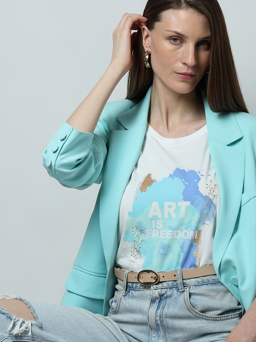 White Graphic Print T-Shirt