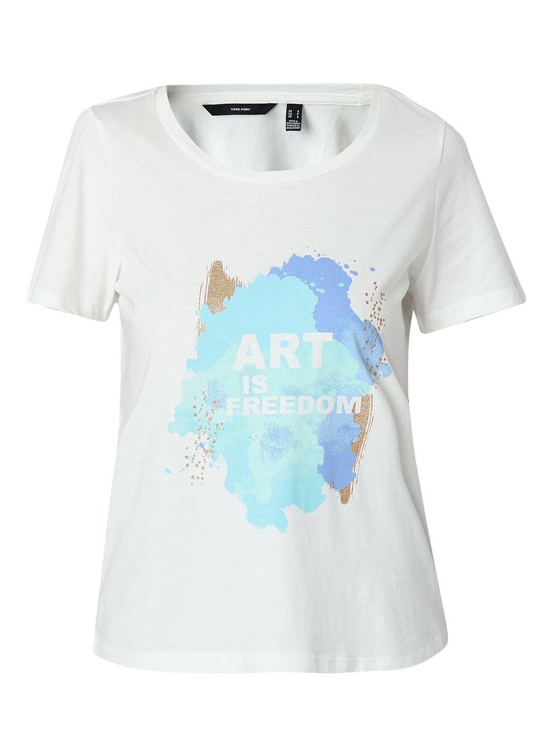 White Graphic Print T-Shirt