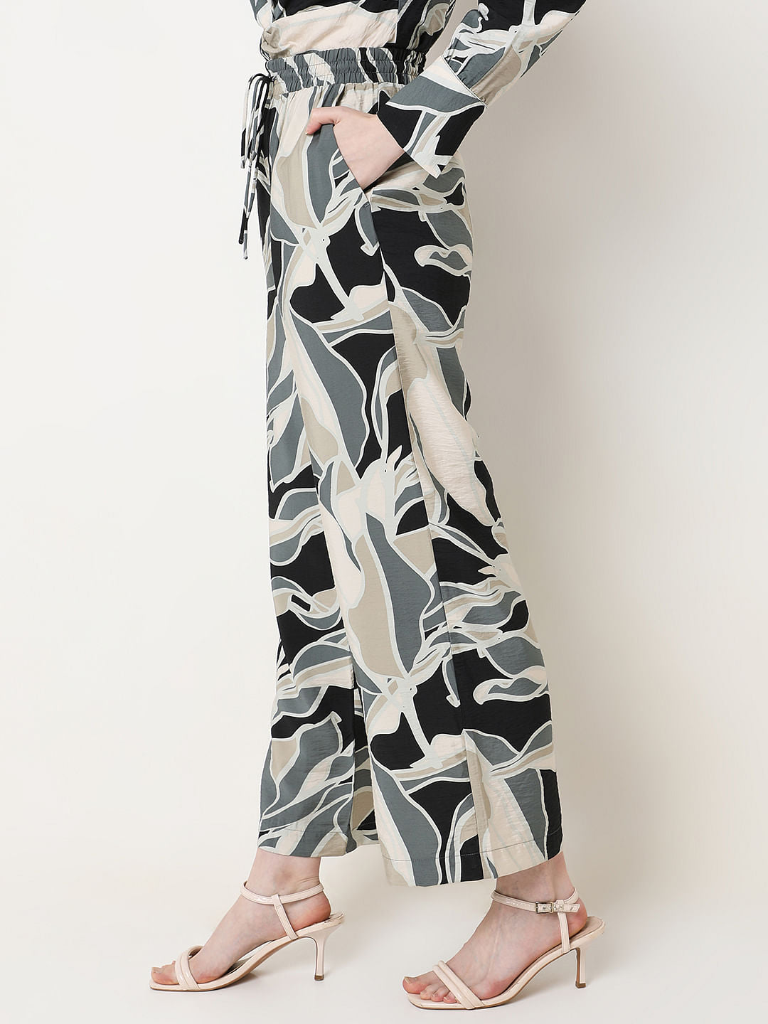 Black Printed Co-Ord Set Pants